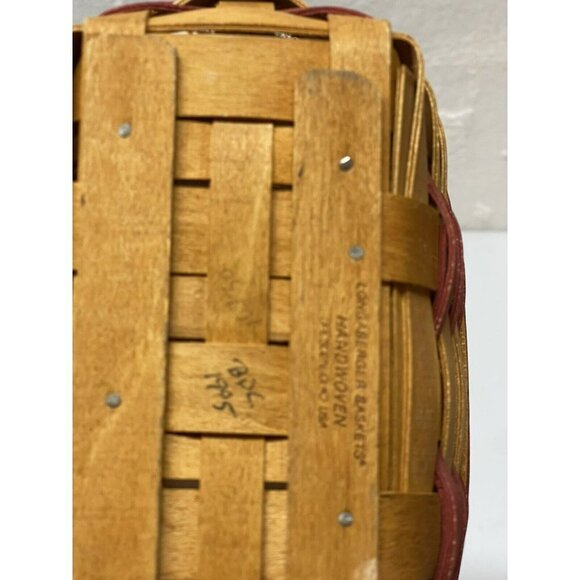 Longaberger 1995 Sweetheart Series Be Mine Oval Basket With Liner And Protector - Picture 4 of 6